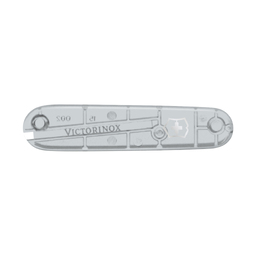 Передняя накладка для ножей VICTORINOX 91 мм, пластиковая, полупрозрачная серебристая для нанесения логотипа