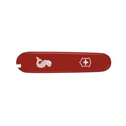 Передняя накладка для ножей VICTORINOX Fisherman и Angler 91 мм, пластиковая, красная для нанесения логотипа