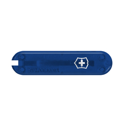 Передняя накладка для ножей VICTORINOX 58 мм, пластиковая, полупрозрачная синяя для нанесения логотипа