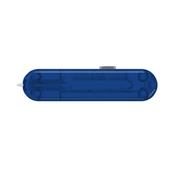 Задняя накладка для ножей VICTORINOX 58 мм, пластиковая, полупрозрачная синяя для нанесения логотипа