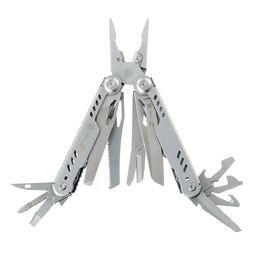 Мультитул Stinger, 110 х 27 мм, 21 функция, сталь, серебристый, в картонной коробке, в комплекте нейлоновый чехол для нанесения логотипа