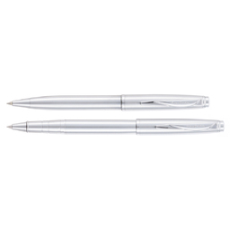 Набор Pierre Cardin коллекция «ПАРА | PEN&PEN» : ручка шариковая + роллер. Цвет - стальной. Упаковка Е. для нанесения логотипа
