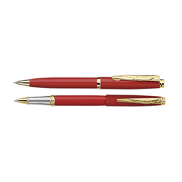 Набор Pierre Cardin коллекция «ПАРА | PEN&PEN» : ручка шариковая + роллер. Цвет - красный.Упаковка Е. для нанесения логотипа