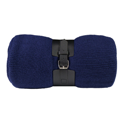 Плед "Belt"; т.синий; 130 х 180 см; 100% акрил, с поясом