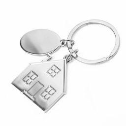 Брелок SILV HOME; 3,97 x 3,3 x 0,3 см; металл для нанесения логотипа