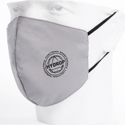 Бесклапанная фильтрующая маска RESPIRATOR 800 HYDROP серая с логотипом в фирменном пакете для нанесения логотипа