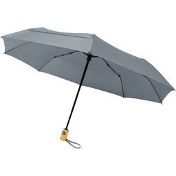 Складной автоматически открывающийся/закрывающийся зонт Bo 21" изготовлен из переработанного пластика PET. для нанесения логотипа