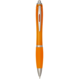 Шариковая ручка Nash RCS из переработанного пластика с цветным корпусом и грипом (синяя паста) для нанесения логотипа