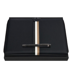 Набор HUGO BOSS BLACK (роллер-ручка и папка для конференций формата A4) для нанесения логотипа