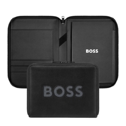Папка для конференций A5 BOSS CUT OUT черная и серая для нанесения логотипа