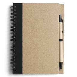 Блокнот формата A5 с шариковой ручкой SALVATORE для нанесения логотипа