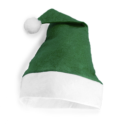 Рождественская шапка SANTA зеленая для нанесения логотипа