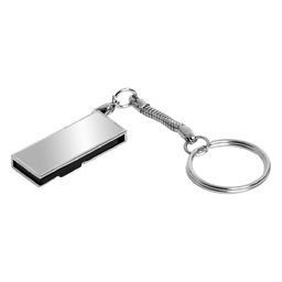 USB 2.0- флешка на 16 Гб с поворотным механизмом и зеркальным покрытием для нанесения логотипа
