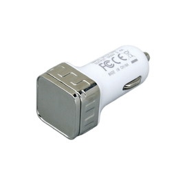 Квадратная автомобильная зарядка на 2 USB-порта для нанесения логотипа