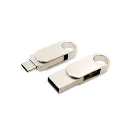 USB 2.0- флешка «Uranium» на 32 Гб с поворотным механизмом и дополнительным разъемом Type-C для нанесения логотипа