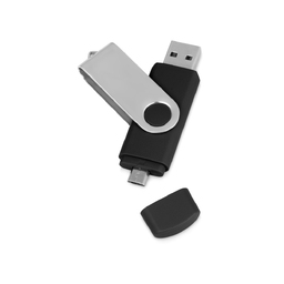 USB/micro USB-флешка на 16 Гб «Квебек OTG» для нанесения логотипа