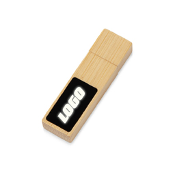 USB 2.0- флешка на 32 Гб c подсветкой логотипа «Bamboo LED» для нанесения логотипа
