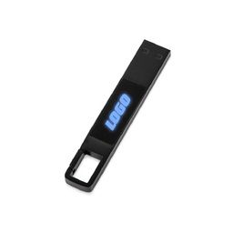 USB 2.0- флешка на 32 Гб c подсветкой логотипа «Hook LED» для нанесения логотипа