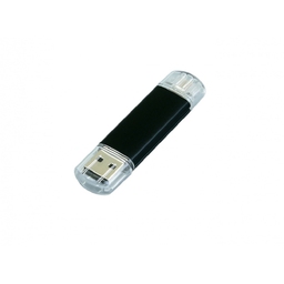 USB 2.0/micro USB- флешка на 64 Гб для нанесения логотипа