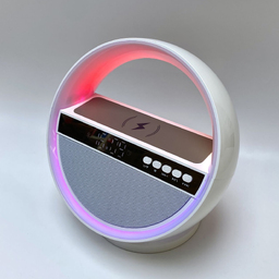 Bluetooth колонка "Smart Orb" 5Вт с беспроводным (15W) ЗУ, лампой, часами, FM радио для нанесения логотипа