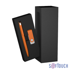 Набор ручка + флеш-карта 16 Гб в футляре, покрытие soft touch для нанесения логотипа