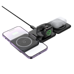 Складная беспроводная (15W) зарядная станция "Flip" с MagSafe для нанесения логотипа