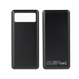 Зарядное устройство "Lumos" 10000 mAh с фонариком, черный для нанесения логотипа