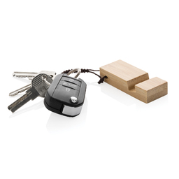 Бамбуковая мини-подставка для телефона Standkey с кольцом для ключей для нанесения логотипа