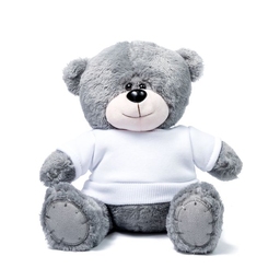 Мишка серый "Ted" в свитшоте (белый) для нанесения логотипа