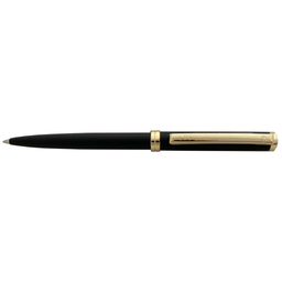Шариковая авторучка в металлическом корпусе из латуни "DELGADO MATT BLACK FINISH" CBS (Чёрный; Золотой) для нанесения логотипа