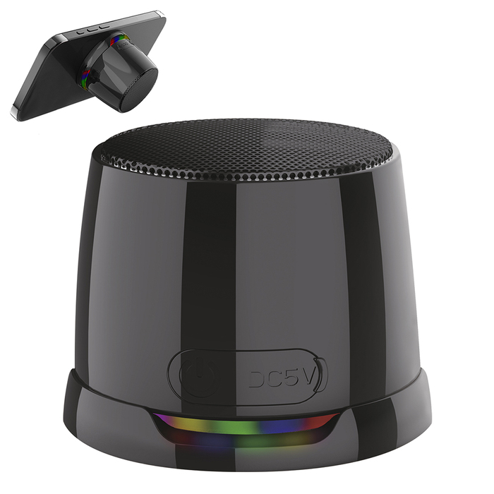 Магнитная беспроводная Bluetooth колонка-подставка Wave 5W, черная для нанесения логотипа