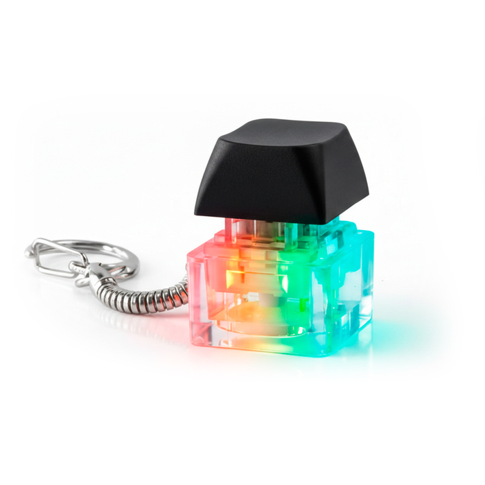 Брелок PUSH ME с LED подсветкой (фонарик), чёрный для нанесения логотипа