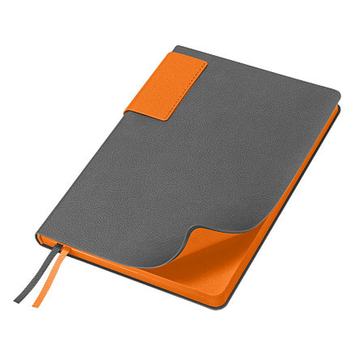 Ежедневник Flexy Star Sivilia Grey Edition Color А5, серо-оранжевый, недатированный в гибкой обложке для нанесения логотипа