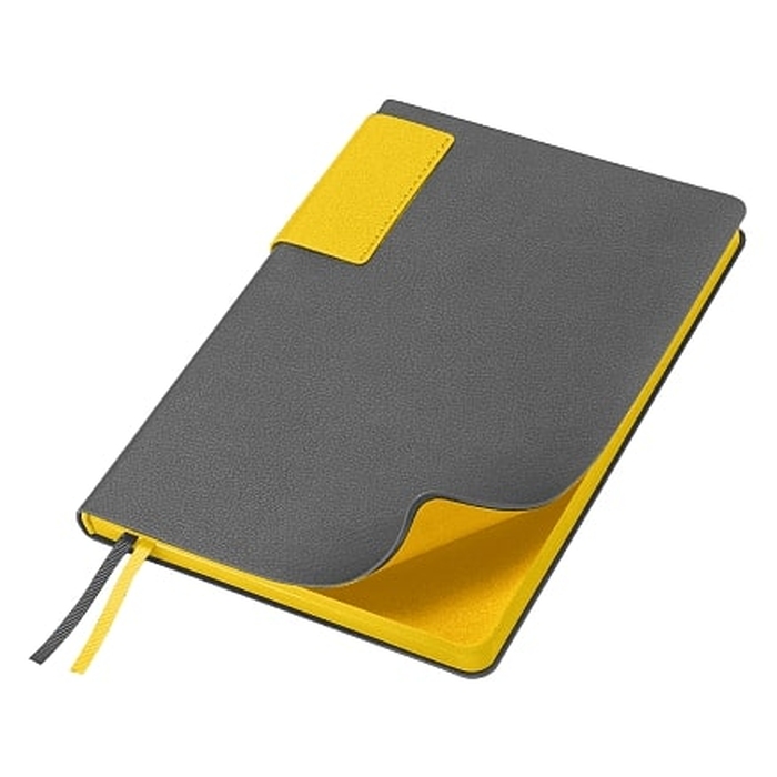 Ежедневник Flexy Star Sivilia Grey Edition Color А5 серо-желтый, недатированный в гибкой обложке для нанесения логотипа