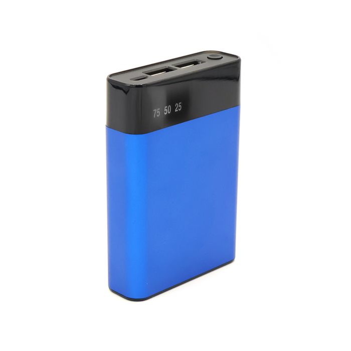 Внешний аккумулятор в металлическом корпусе Apria, 10000 mAh, синий для нанесения логотипа
