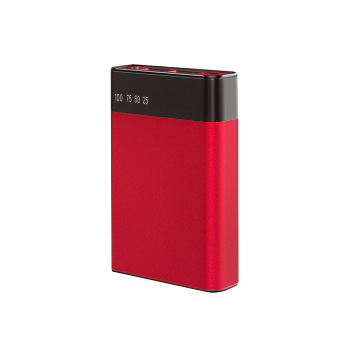 Внешний аккумулятор в металлическом корпусе Apria, 10000 mAh, красный для нанесения логотипа