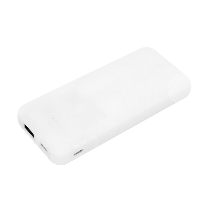 Внешний аккумулятор Arrida 5000mAh, с покрытием Baby skin, белый для нанесения логотипа