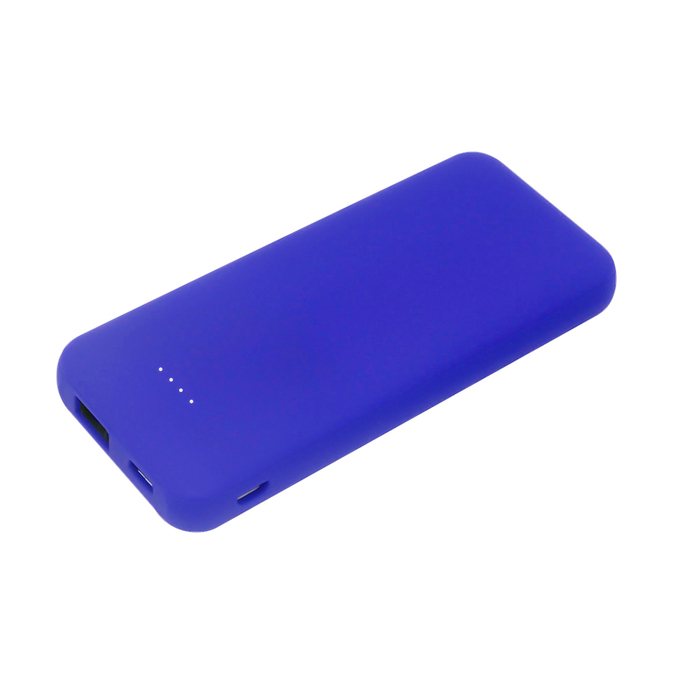 Внешний аккумулятор Arrida 5000mAh, с покрытием Baby skin, синий для нанесения логотипа