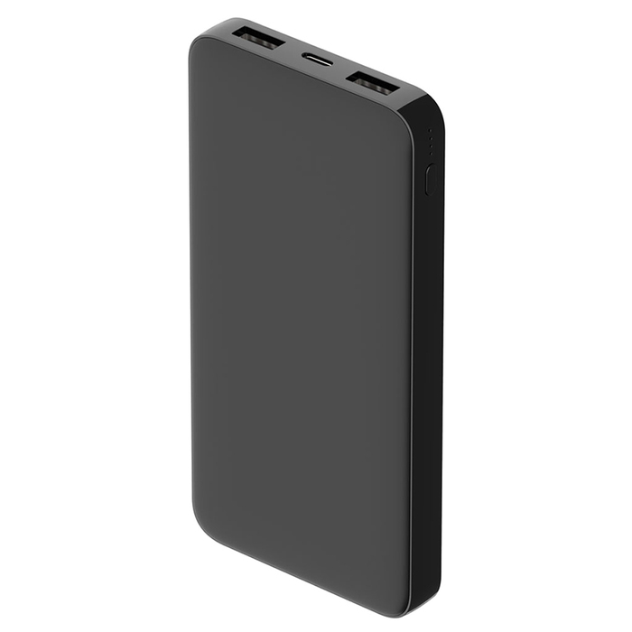 Внешний аккумулятор Polus, 10000 Mah, софт-тач покрытие, черный для нанесения логотипа