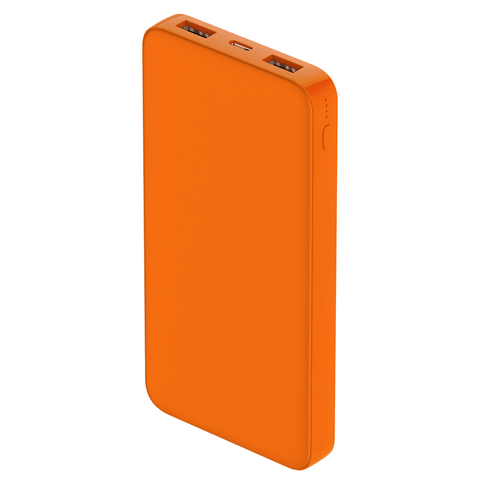 Внешний аккумулятор Polus, 10000 Mah, софт-тач покрытие, оранжевый для нанесения логотипа