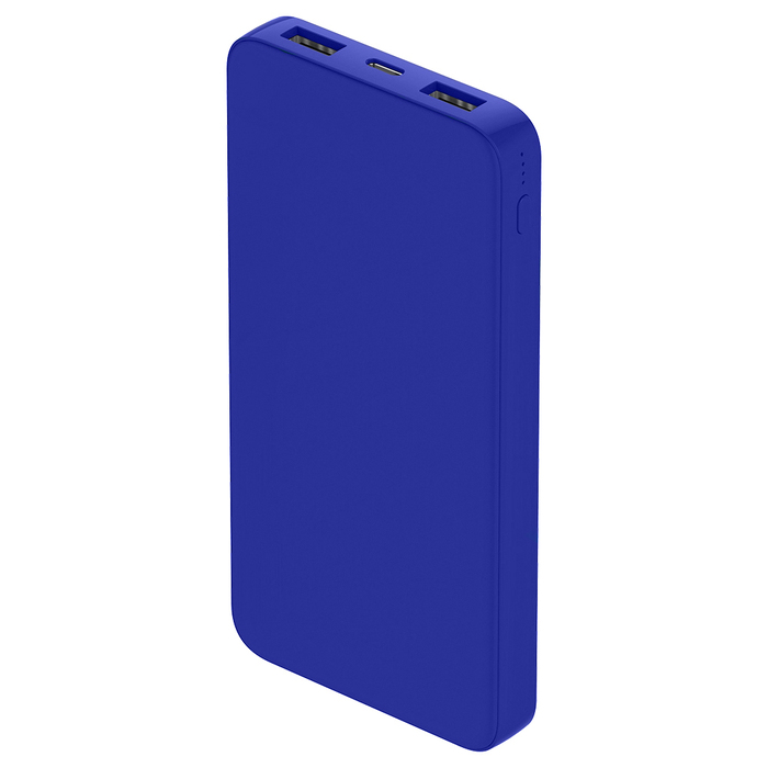 Внешний аккумулятор Polus, 10000 Mah, софт-тач покрытие, синий для нанесения логотипа