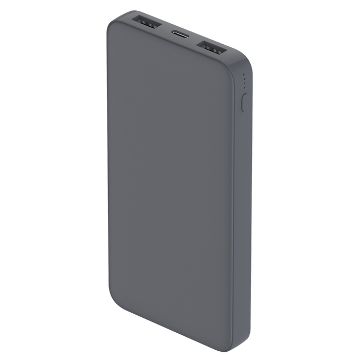 Внешний аккумулятор Polus, 10000 Mah, софт-тач покрытие, серый для нанесения логотипа