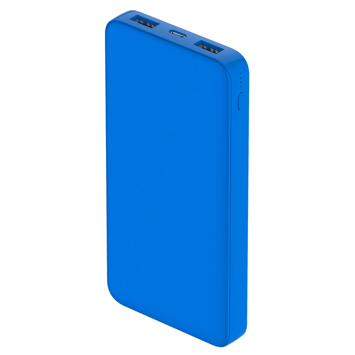 Внешний аккумулятор Polus, 10000 Mah, софт-тач покрытие, светло синий для нанесения логотипа