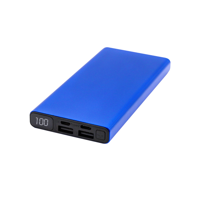 Внешний аккумулятор Höginn в металлическом корпусе, 10000mAh, синий для нанесения логотипа
