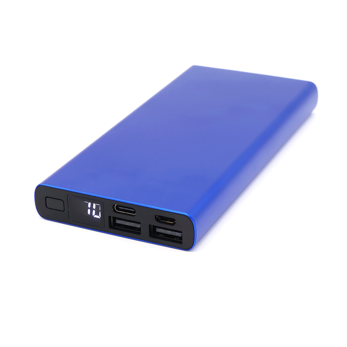 Внешний аккумулятор Höginn в металлическом корпусе, 10000mAh, синий. для нанесения логотипа