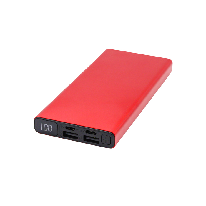 Внешний аккумулятор Höginn в металлическом корпусе, 10000mAh, красный для нанесения логотипа