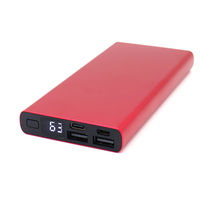 Внешний аккумулятор Höginn в металлическом корпусе, 10000mAh, красный. для нанесения логотипа