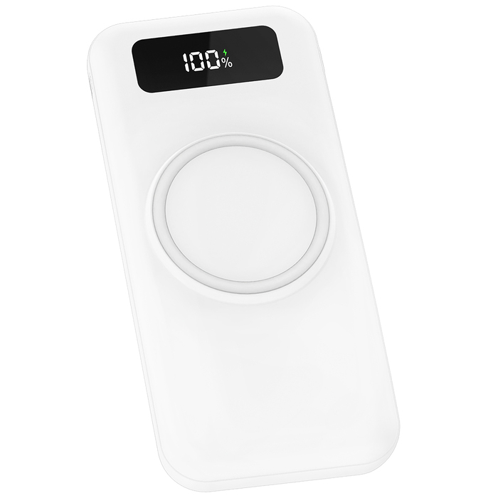 Внешний аккумулятор Authority с беспроводной зарядкой (5W), 10000 mAh, белый для нанесения логотипа