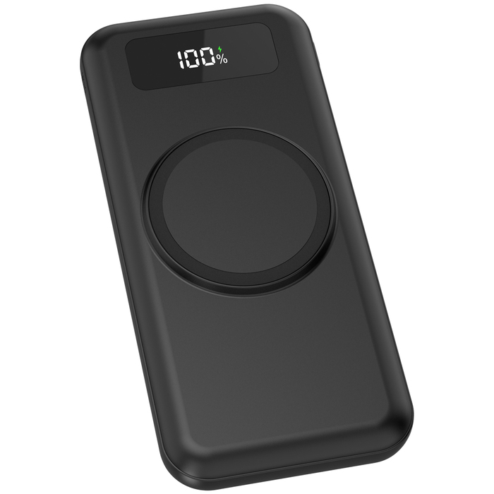 Внешний аккумулятор Authority с беспроводной зарядкой (5W), 10000 mAh, чёрный для нанесения логотипа
