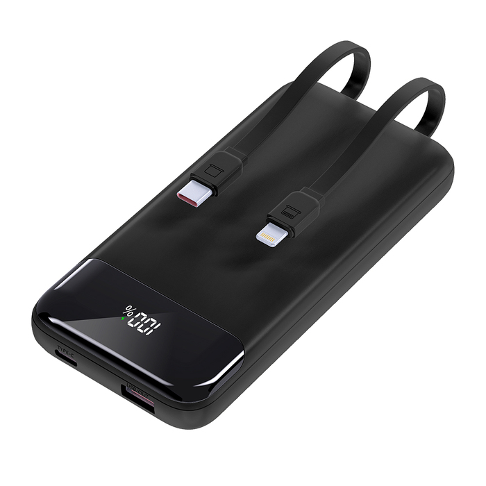 Внешний аккумулятор Nero с быстрой зарядкой (до 22,5W), 10000 mAh, чёрный для нанесения логотипа